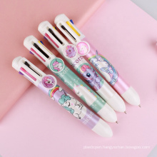 Plastic customized full logo multi color ballpoint pen 8 in 1 pen